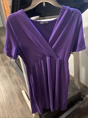 Shop Basic Purple V-Neck Wrap Women’s Dress